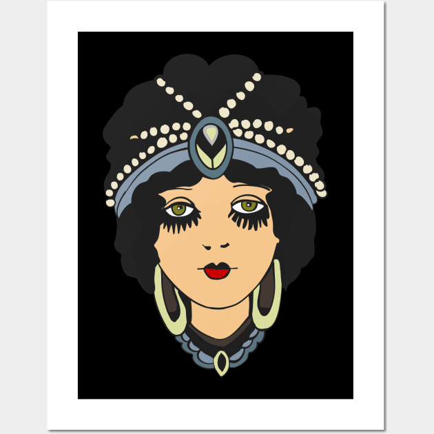 Vintage Tattoo Face Wall Art by Digital GraphX